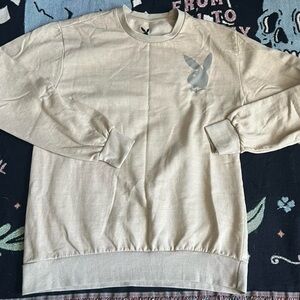 PLAYBOY Men's Light Tan Crewneck Sweater